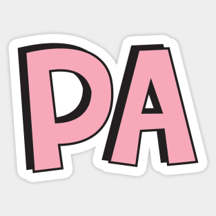 Film Crew On Set - PA - Pink Text - Front Sticker